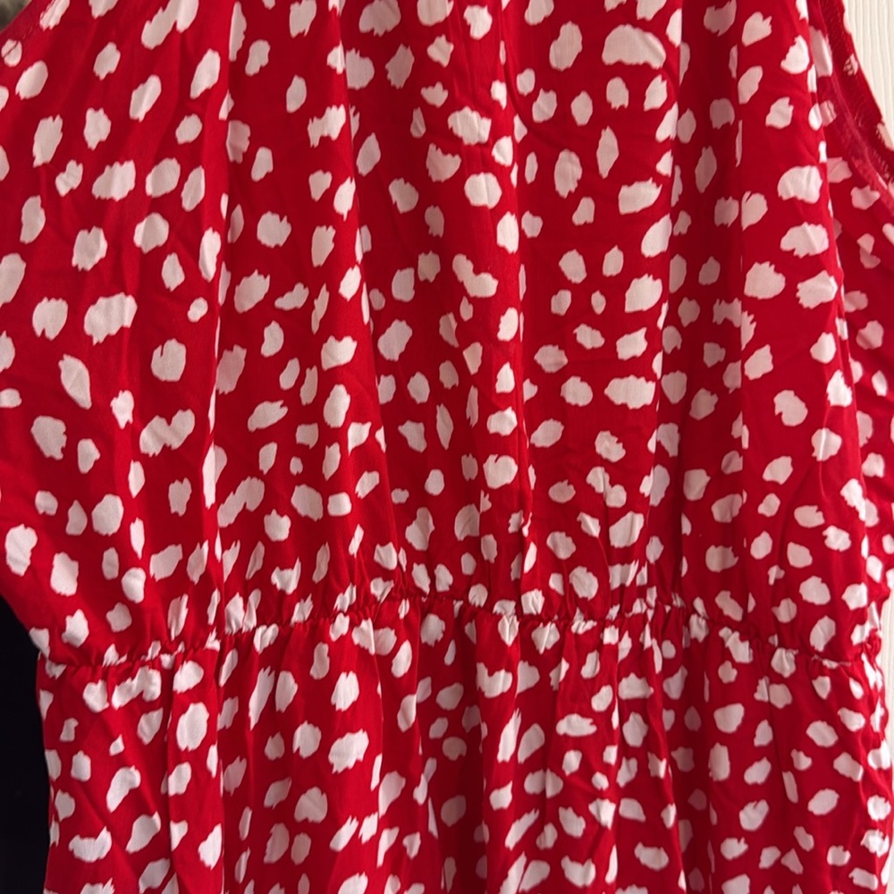 Red Halter Top Casual Flowy Dress - Picture 3 of 4